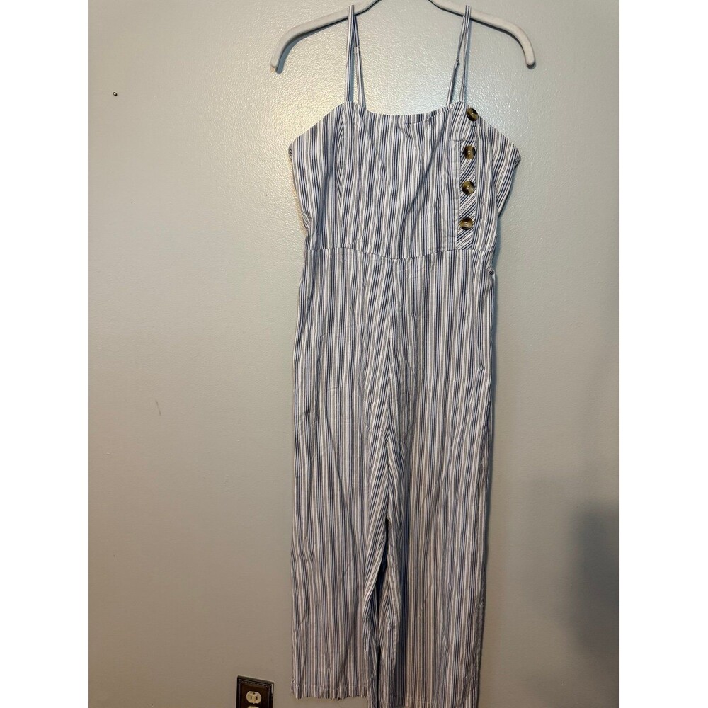 Striped Jumpsuit with Buttons
